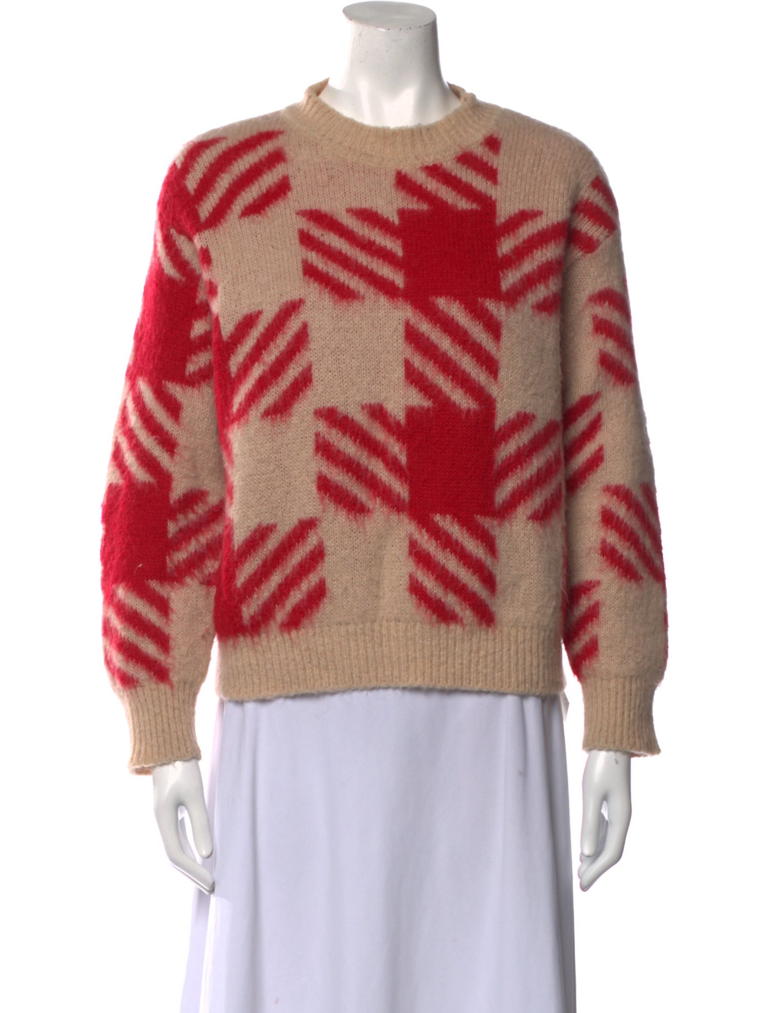 Sandro Printed Crew Neck Sweater