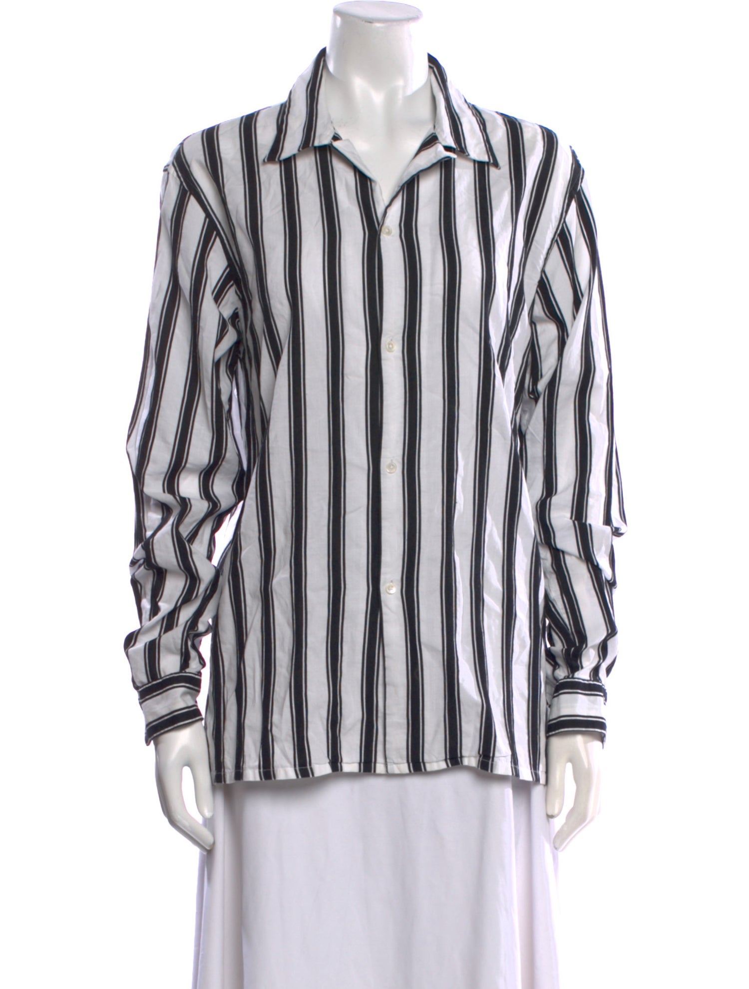 Sandro Striped Long Sleeve Button-Up Top