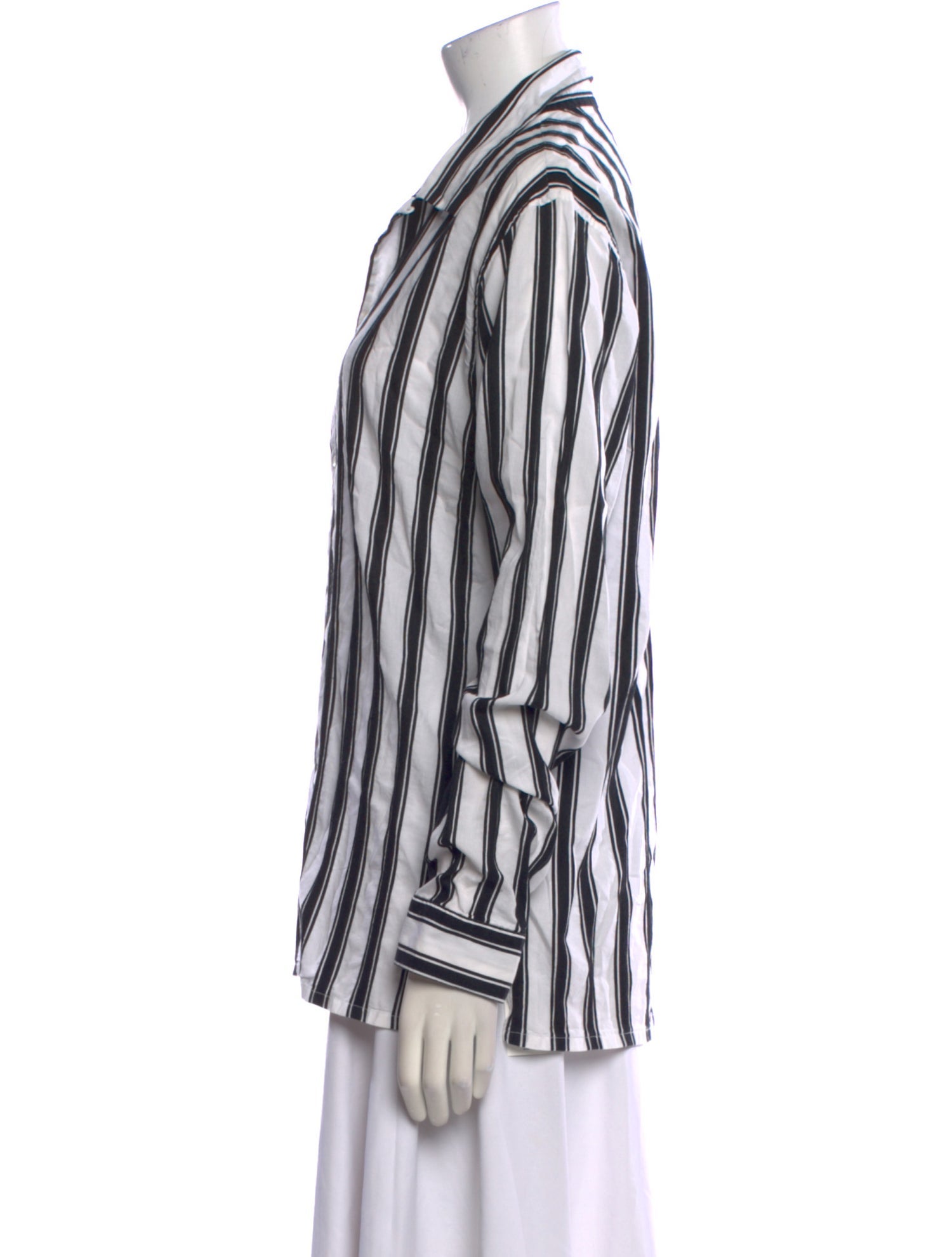 Sandro Striped Long Sleeve Button-Up Top