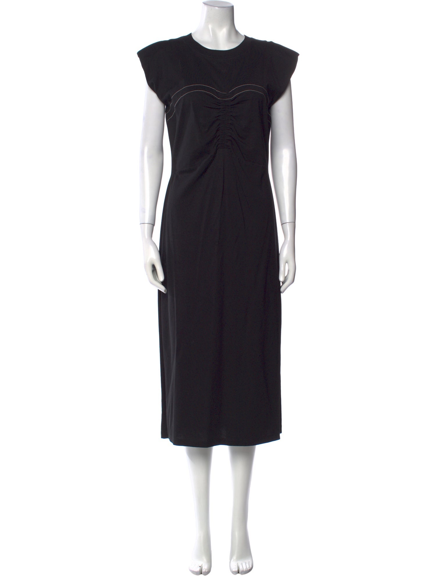 Sandro Crew Neck Midi Length Dress