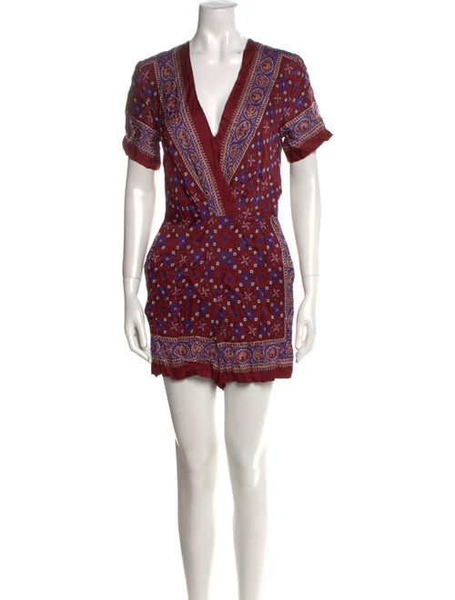 Sandro Printed V-Neck Romper
