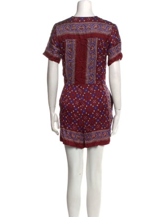 Sandro Printed V-Neck Romper