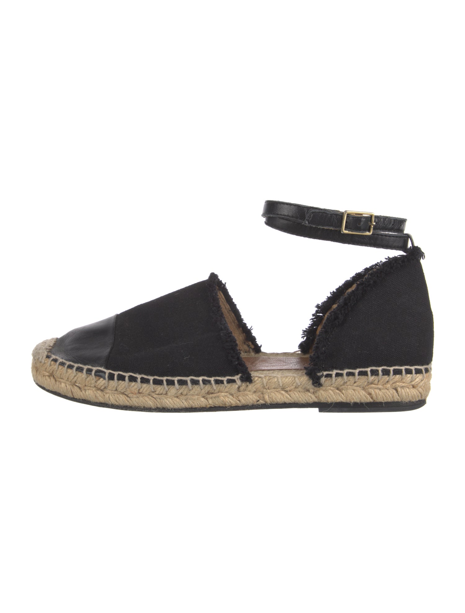 Sandro Canvas Raw-Edge Trim D'Orsay Flats