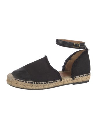 Sandro Canvas Raw-Edge Trim D'Orsay Flats