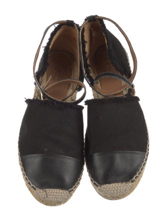 Sandro Canvas Raw-Edge Trim D'Orsay Flats