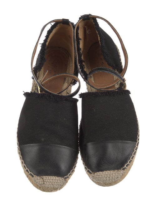 Sandro Canvas Raw-Edge Trim D'Orsay Flats