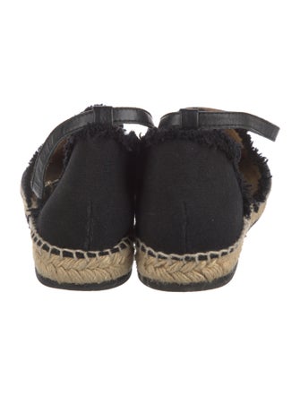 Sandro Canvas Raw-Edge Trim D'Orsay Flats