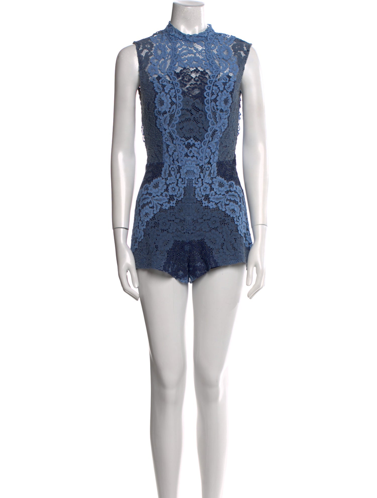Sandro Lace Pattern Crew Neck Romper