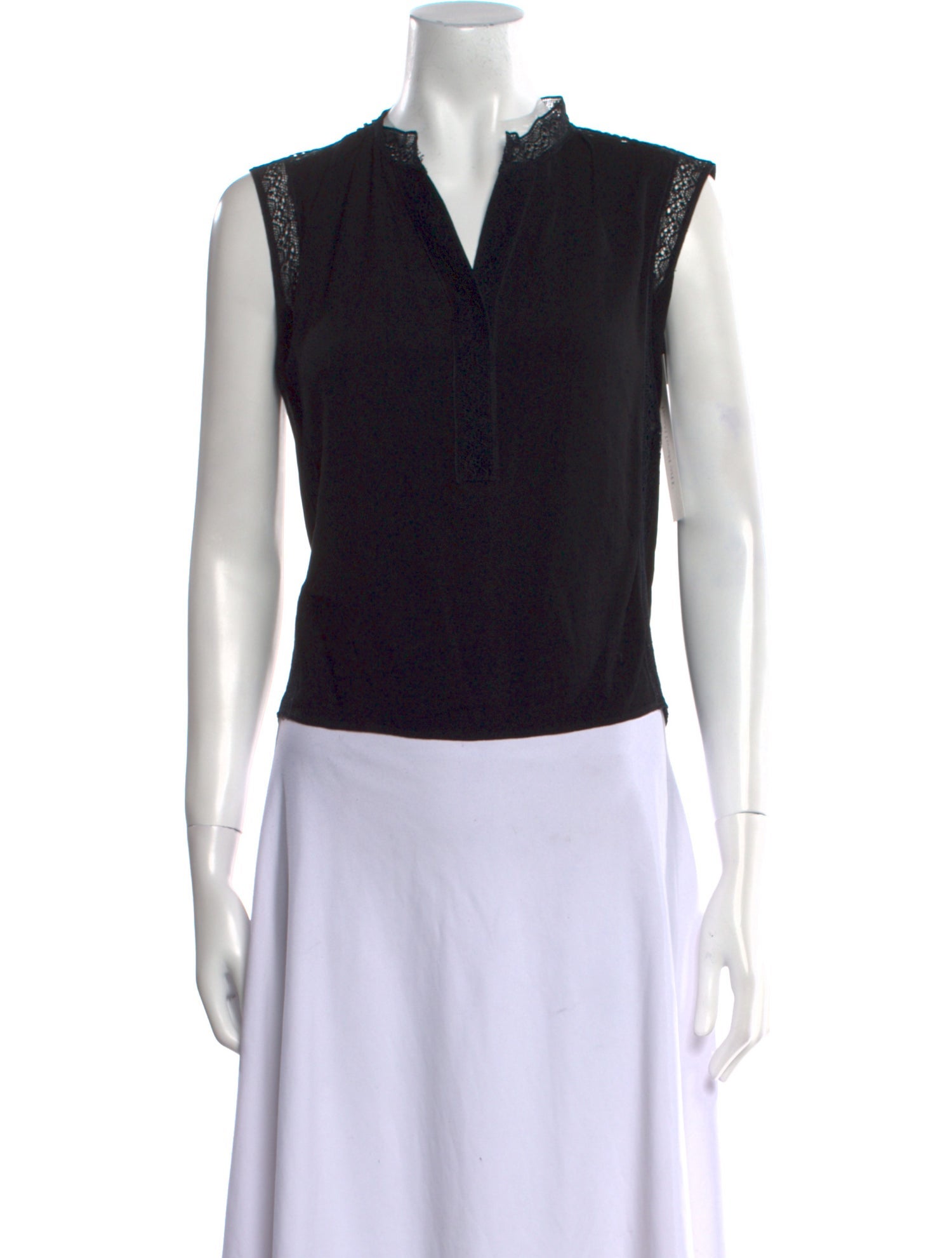 Sandro V-Neck Sleeveless Crop Top