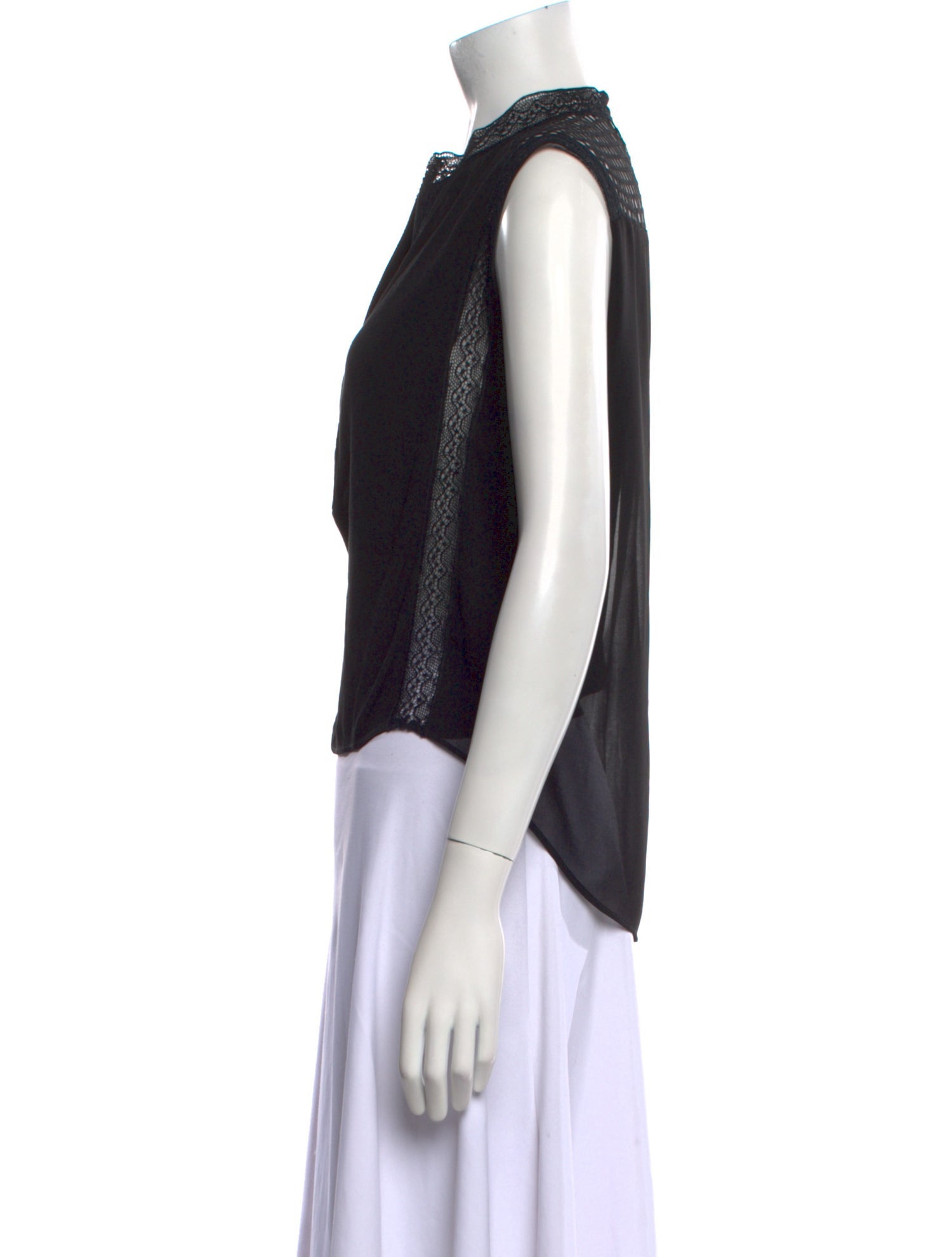 Sandro V-Neck Sleeveless Crop Top