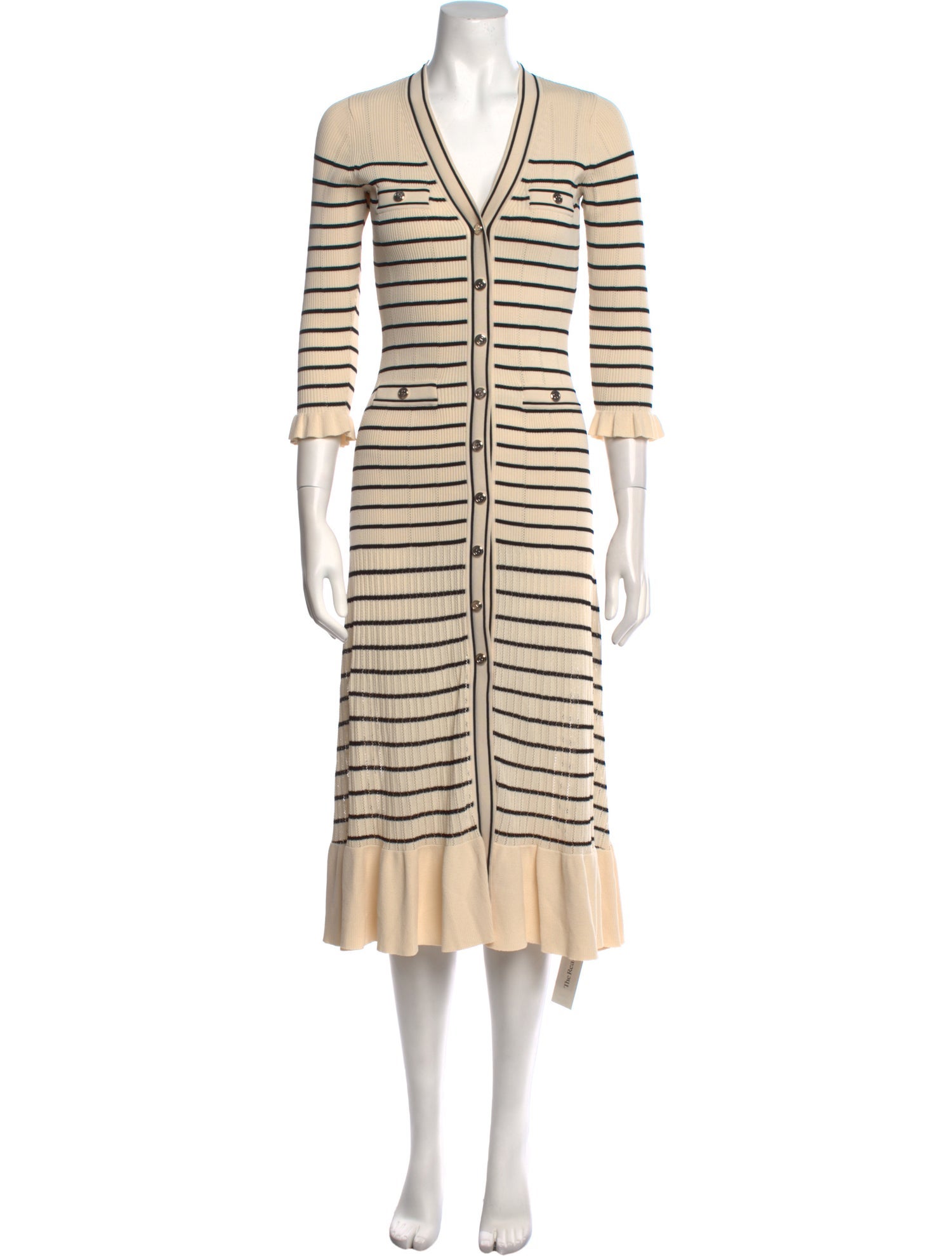 Sandro Striped Midi Length Dress