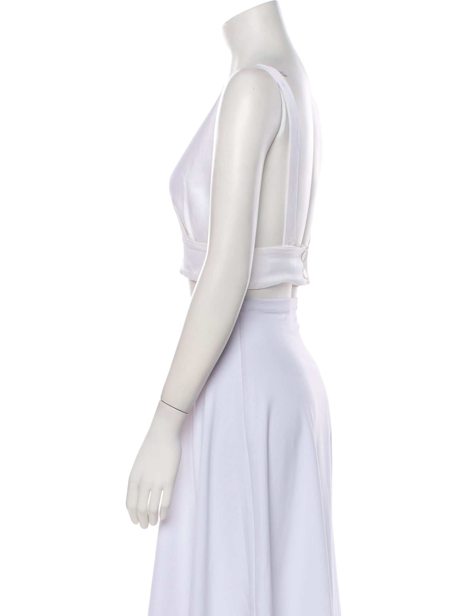 Sandro Plunge Neckline Sleeveless Crop Top