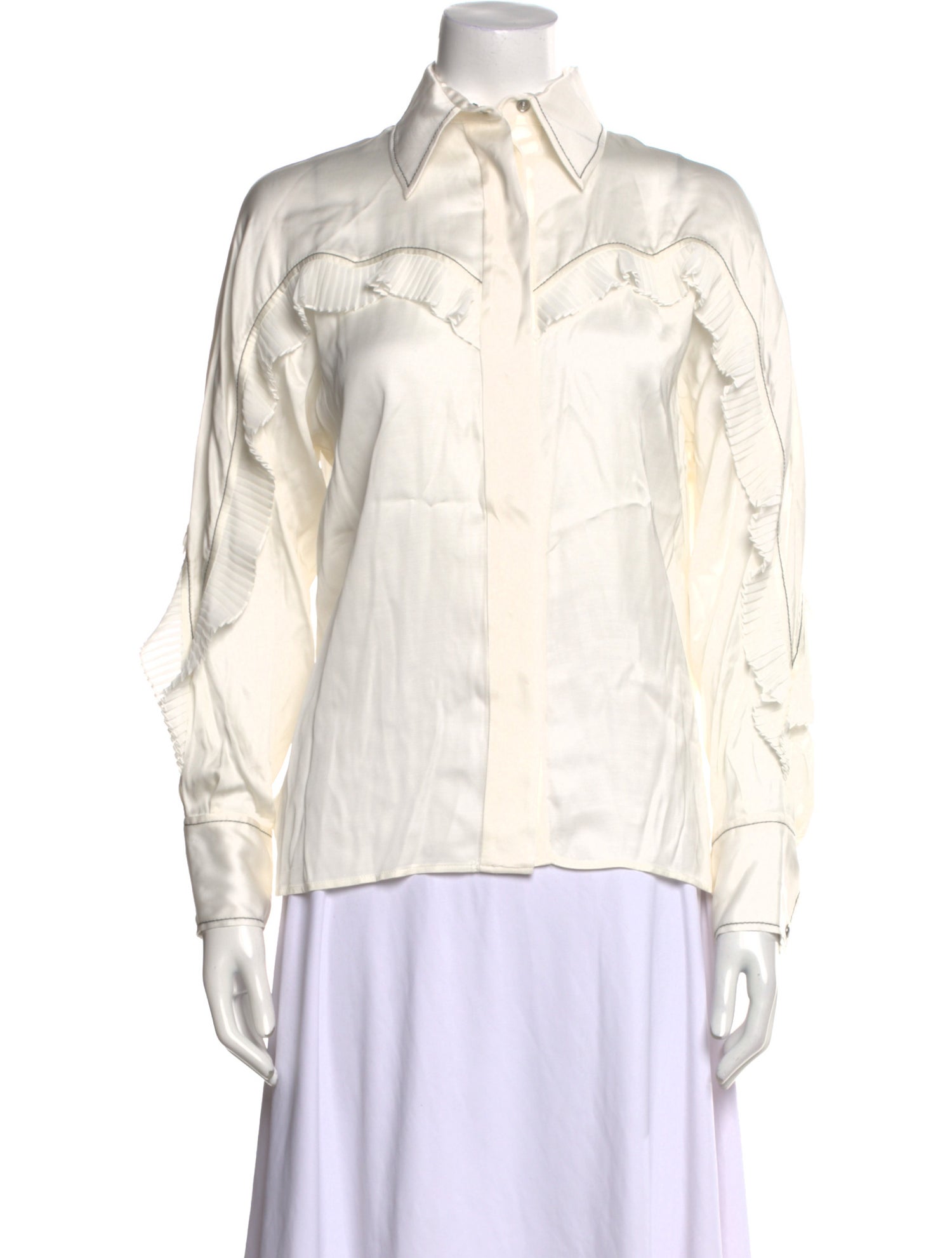 Sandro Long Sleeve Button-Up Top