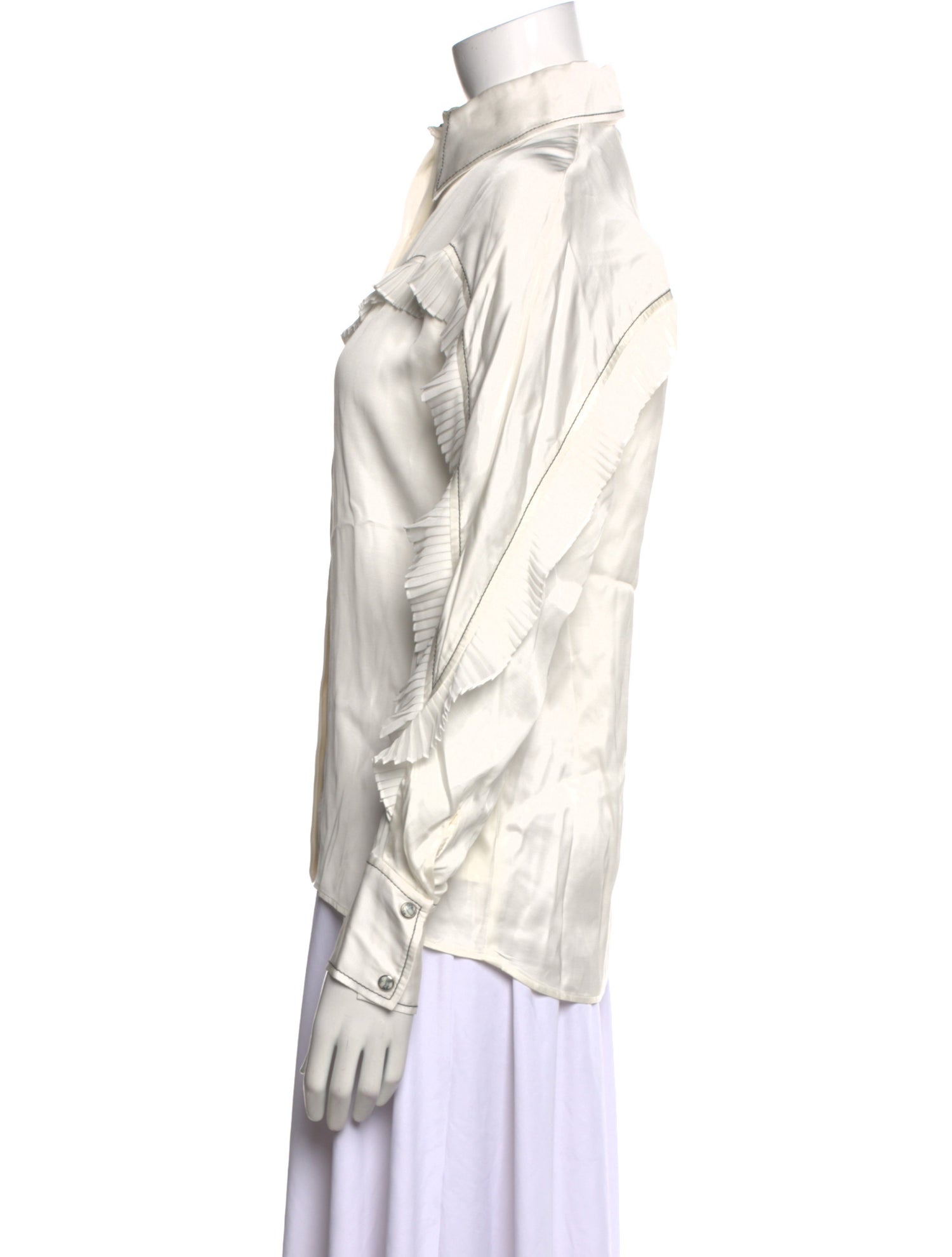 Sandro Long Sleeve Button-Up Top