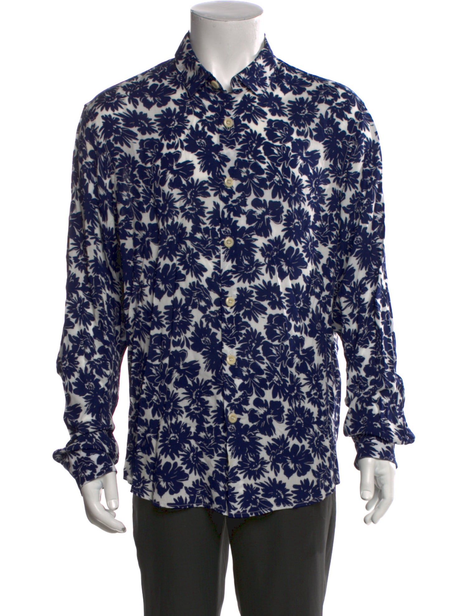 Sandro Floral Print Long Sleeve Shirt