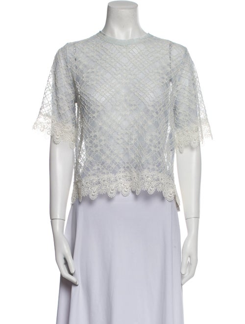 Sandro Crew Neck Short Sleeve Crop Top