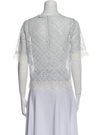 Sandro Crew Neck Short Sleeve Crop Top