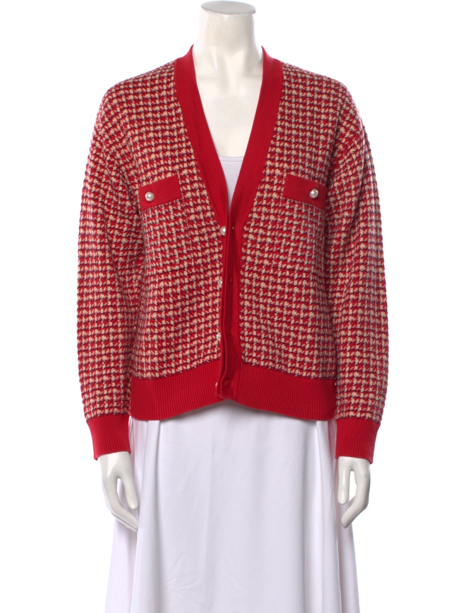 Sandro Printed V-Neck Sweater