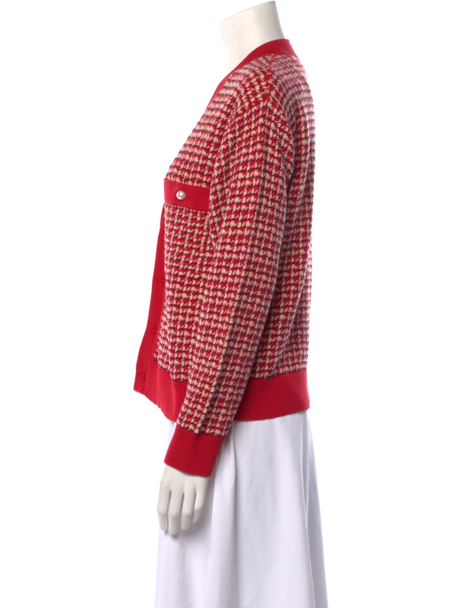 Sandro Printed V-Neck Sweater