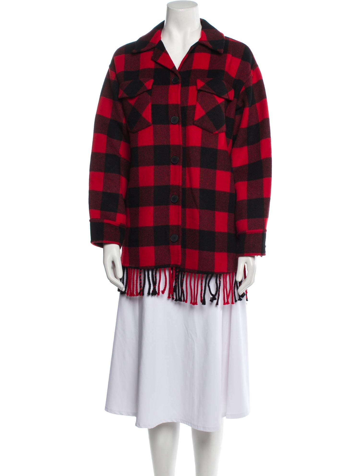 Sandro Wool Plaid Print Jacket
