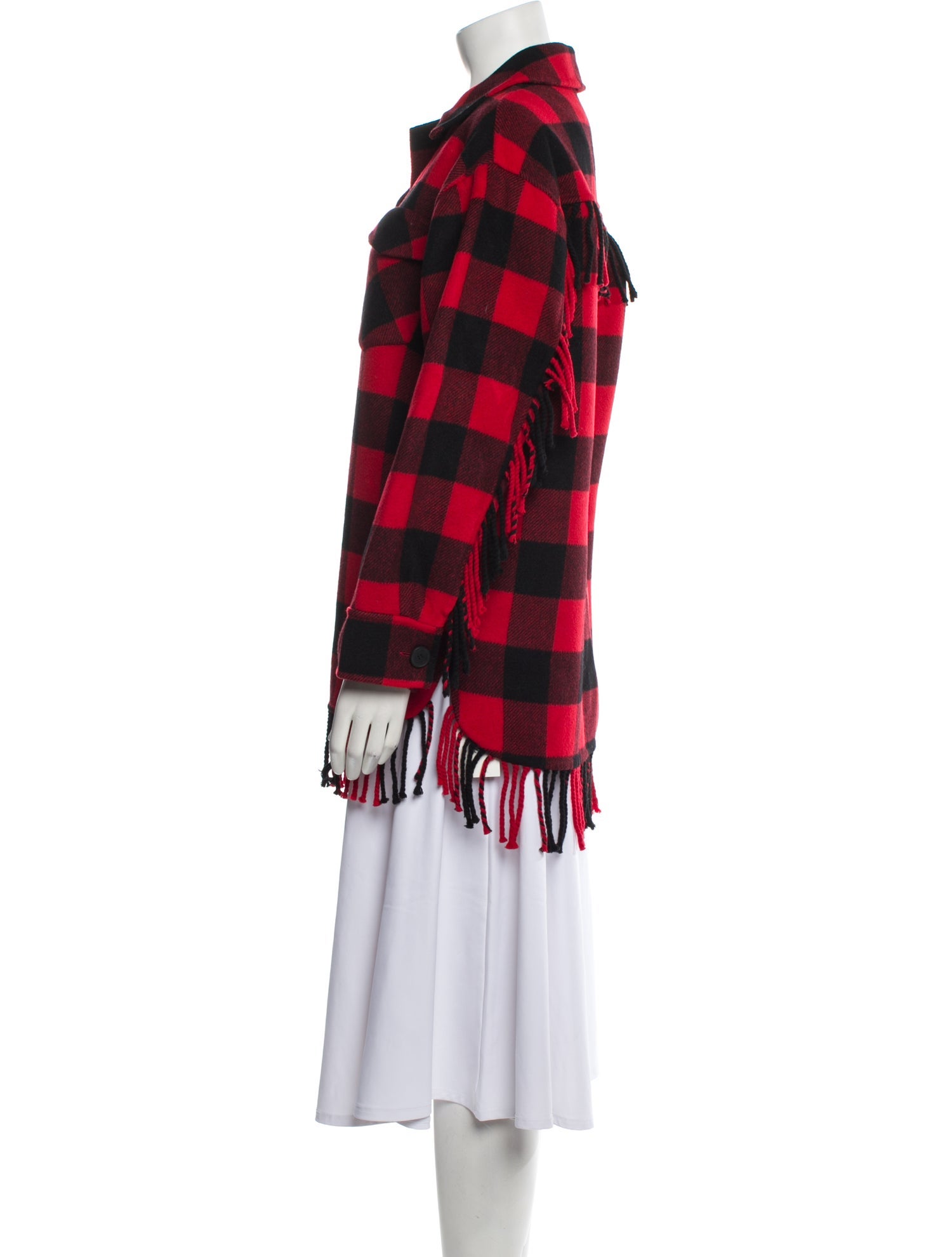 Sandro Wool Plaid Print Jacket