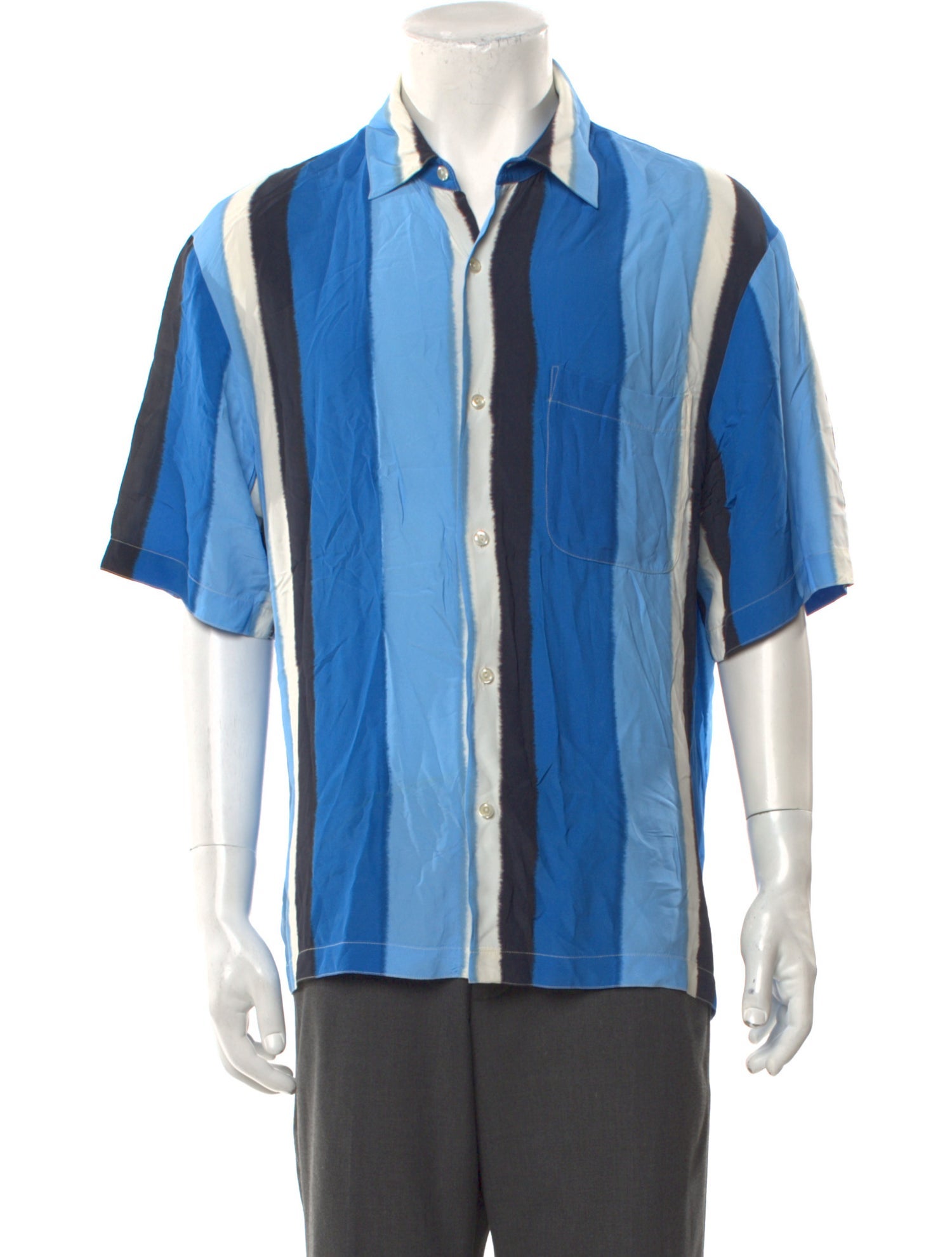 Sandro Striped Three-Quarter Sleeve Shirt