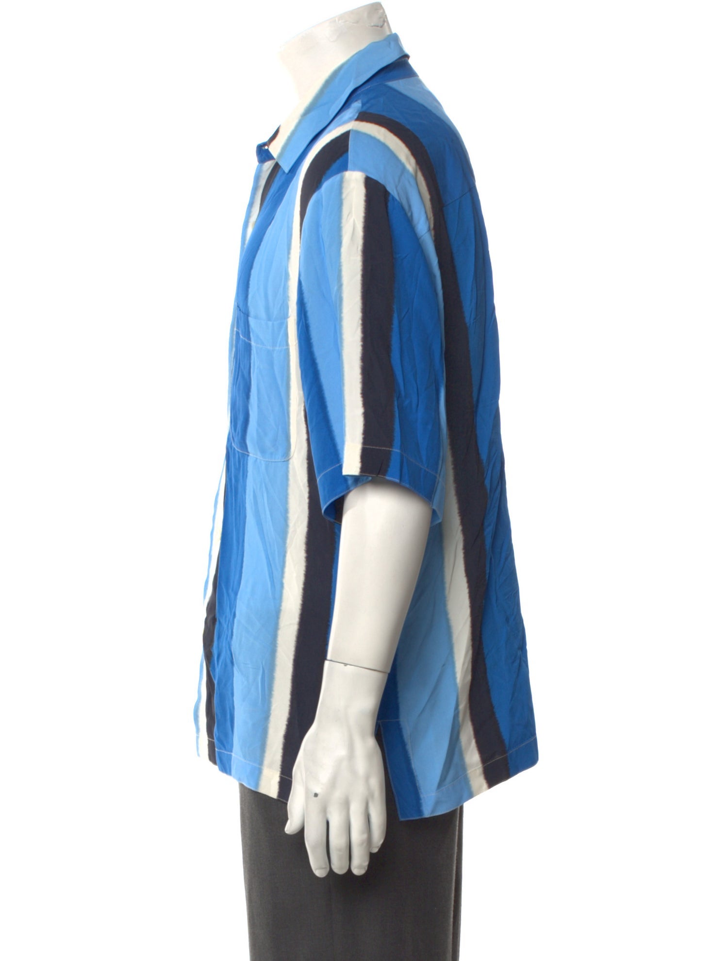 Sandro Striped Three-Quarter Sleeve Shirt