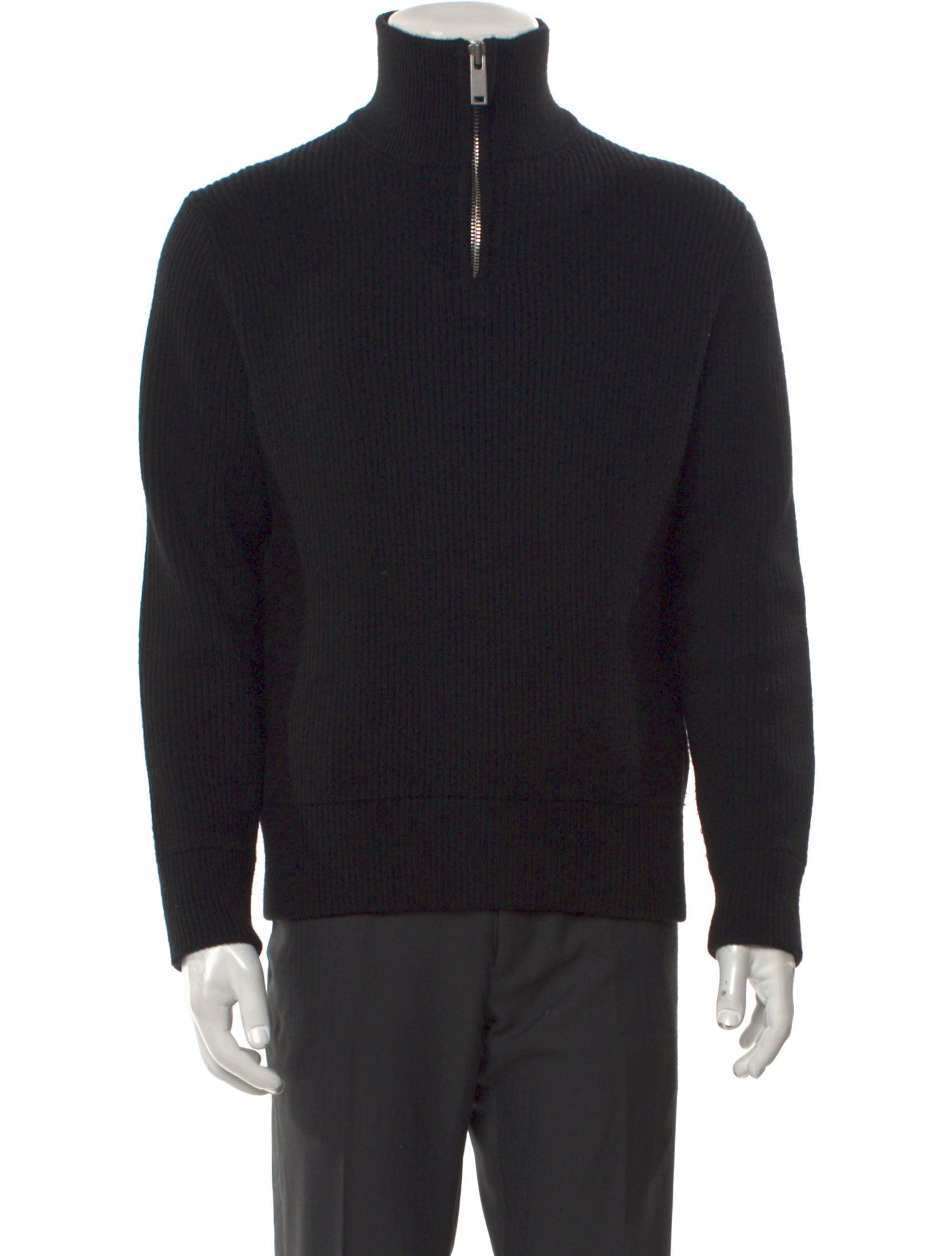 Sandro Wool Mock Neck Polo Sweater