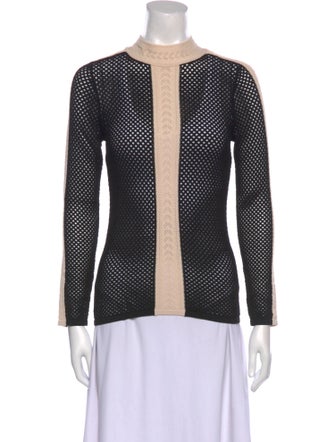 Sandro Mock Neck Long Sleeve Button-Up Top