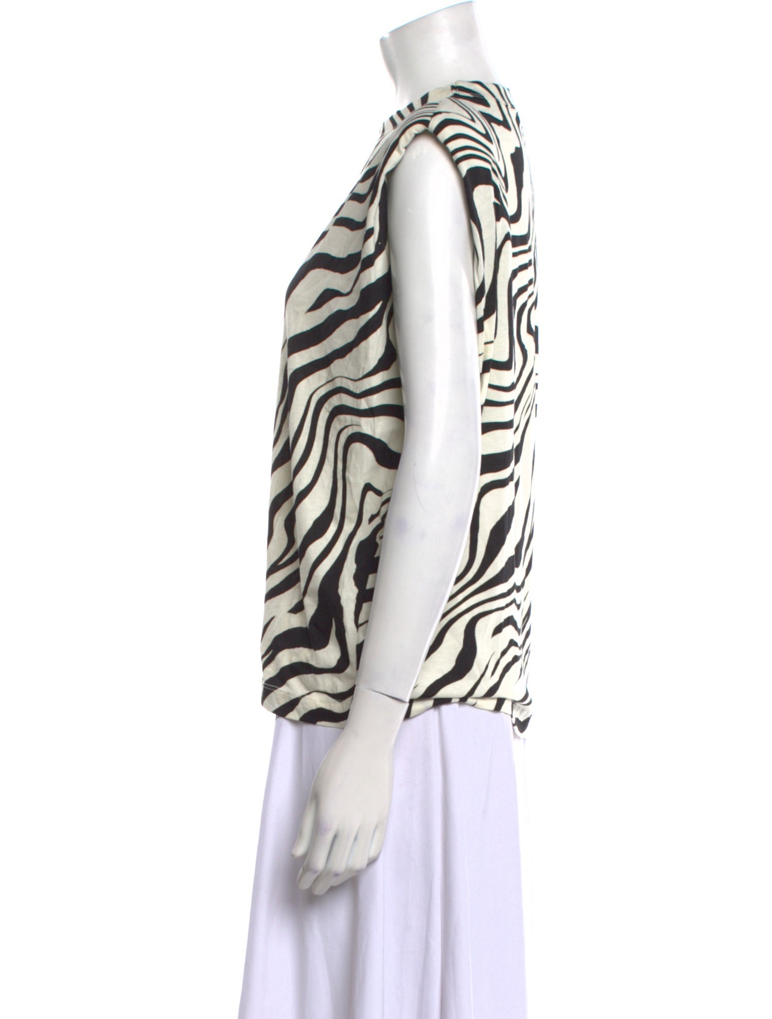 Sandro Animal Print Crew Neck Top