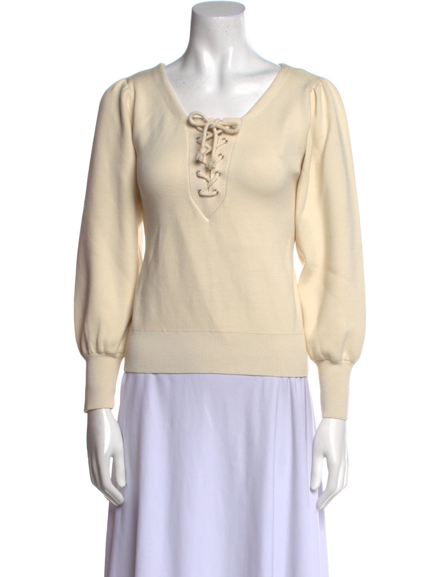 Sandro Tie Neck Three-Quarter Sleeve Sweatshirt