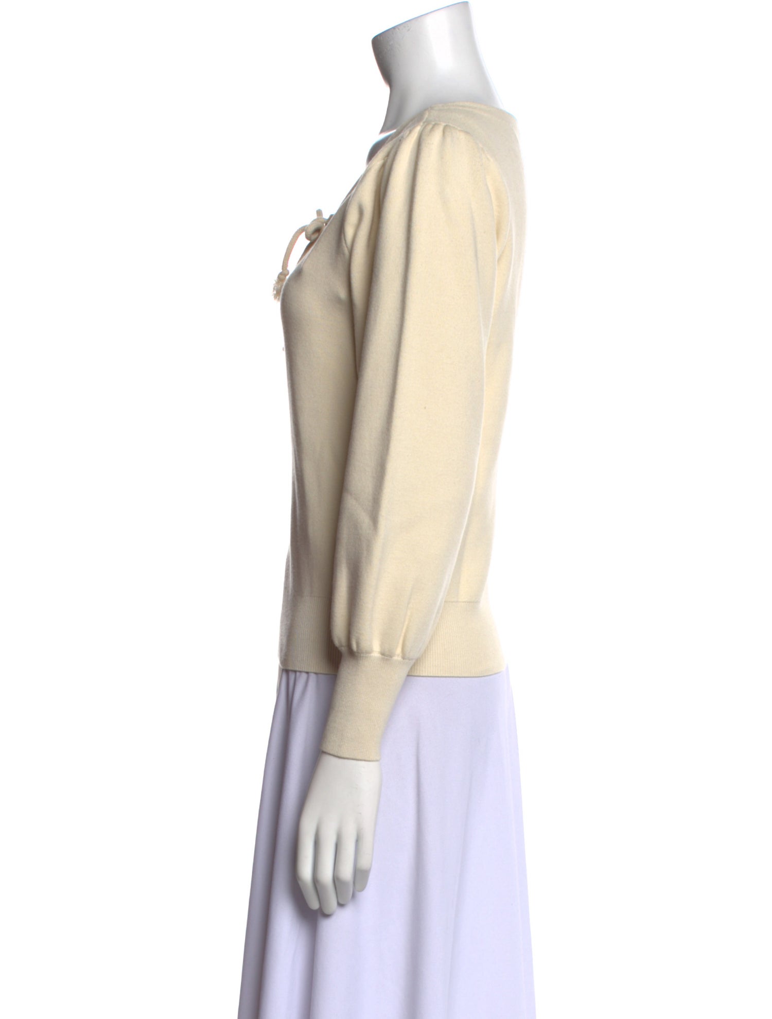 Sandro Tie Neck Three-Quarter Sleeve Sweatshirt