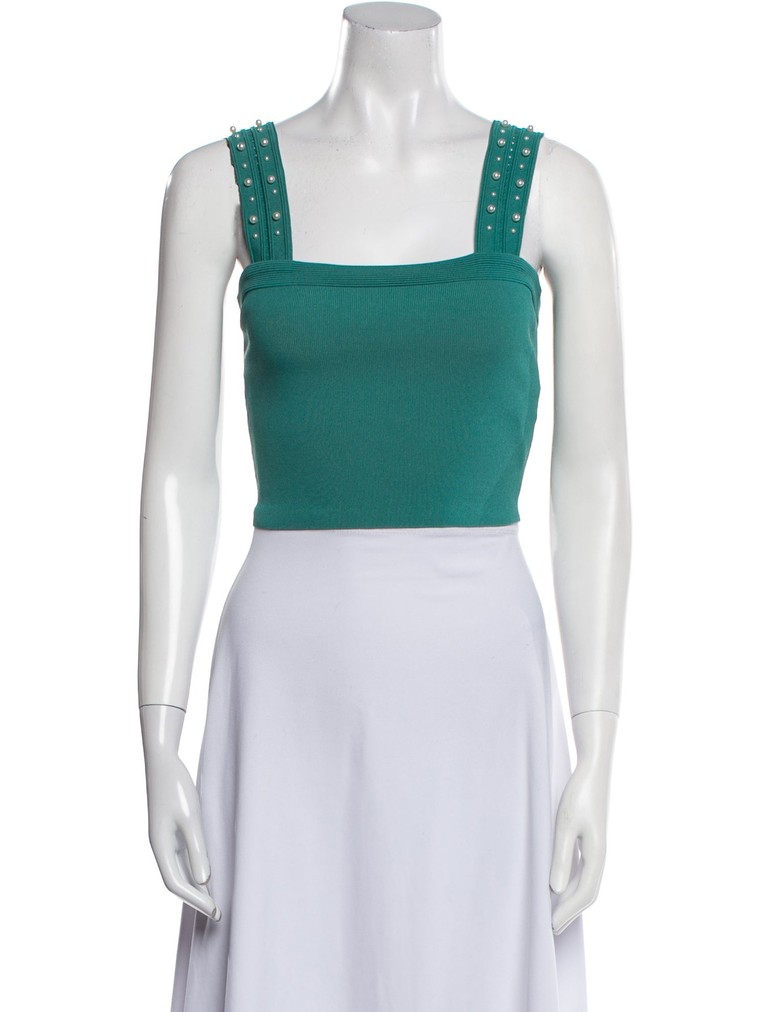 Sandro Square Neckline Sleeveless Crop Top