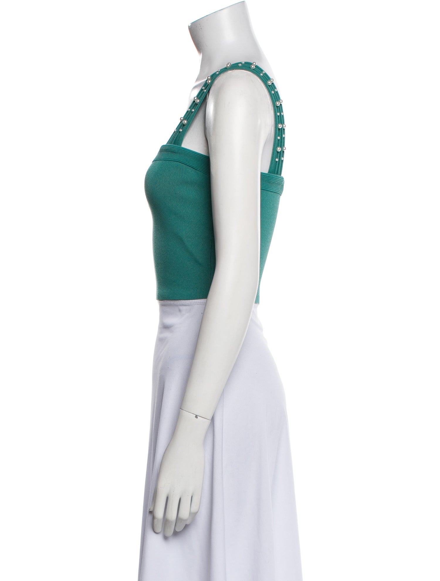 Sandro Square Neckline Sleeveless Crop Top