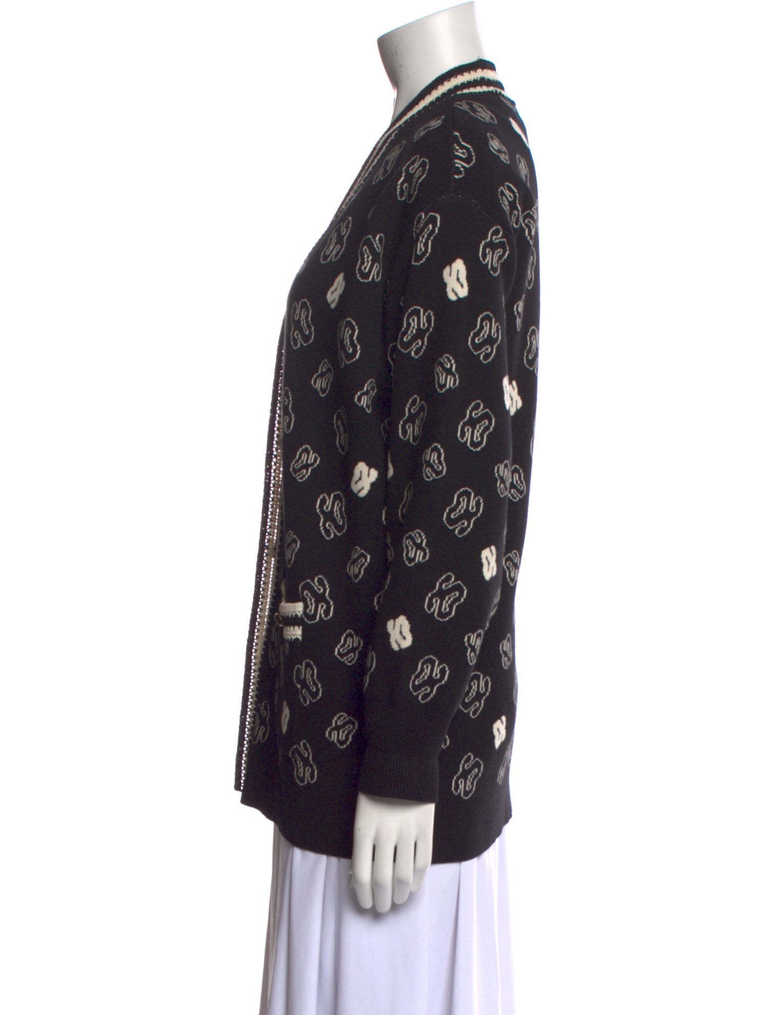 Sandro Printed V-Neck Sweater