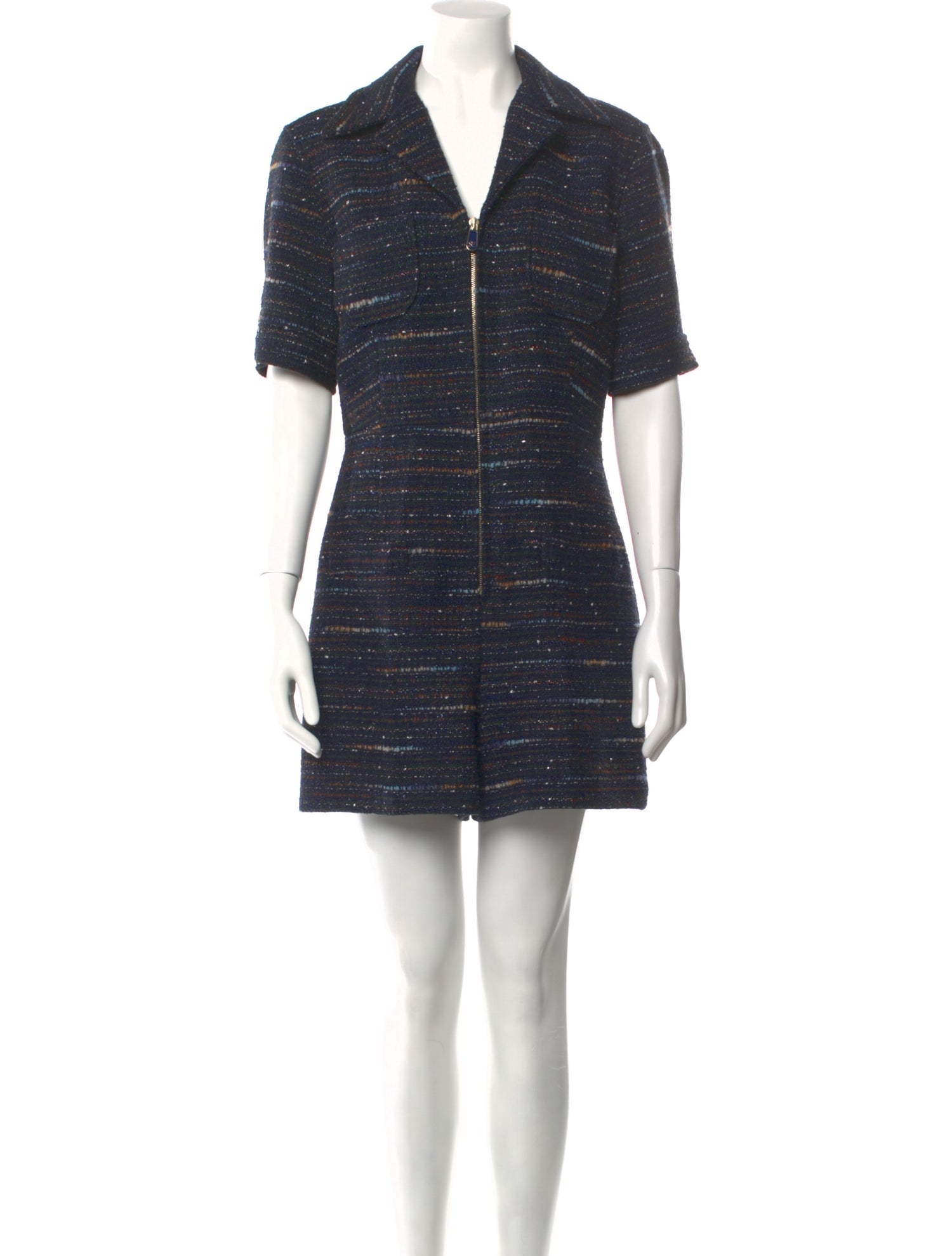 Sandro Striped V-Neck Romper