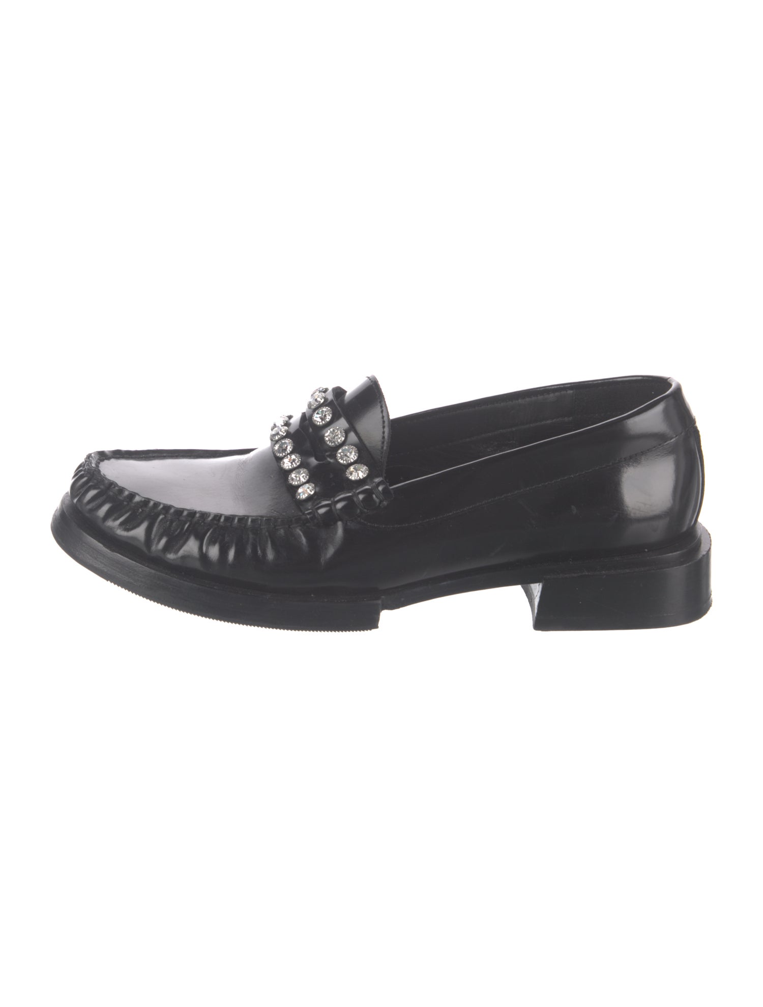 Sandro Leather Chain-Link Accents Loafers