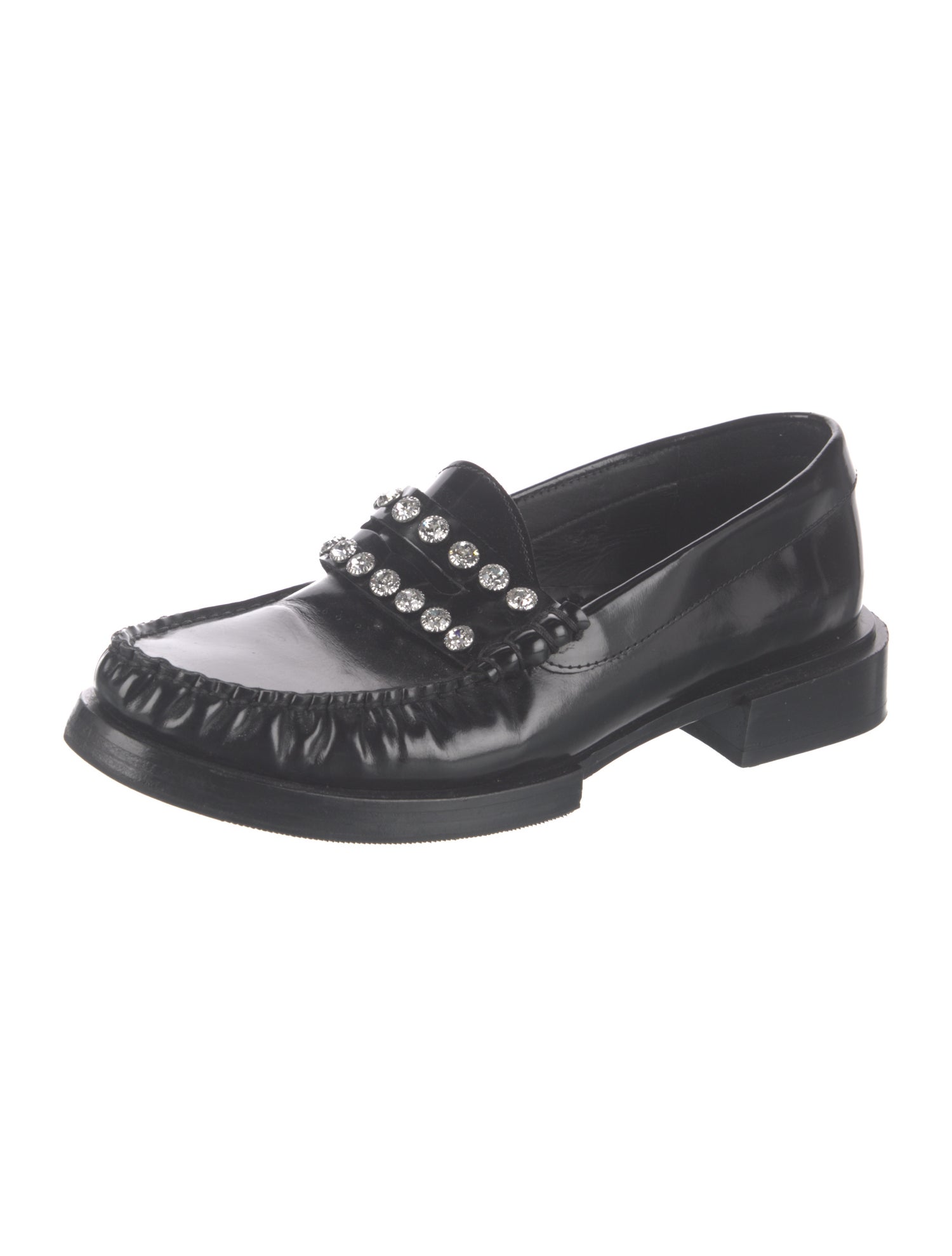 Sandro Leather Chain-Link Accents Loafers