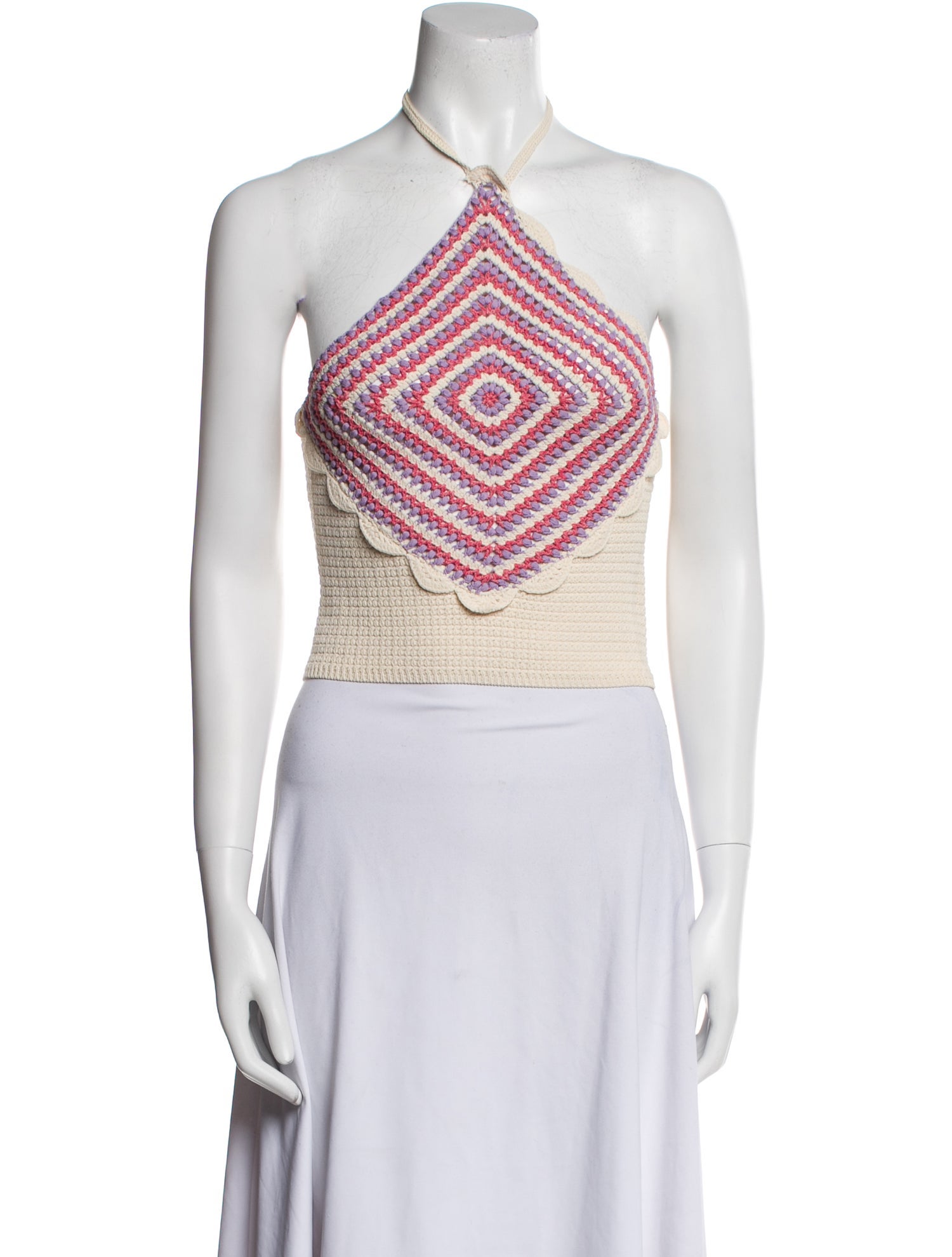 Sandro Striped Halterneck Crop Top