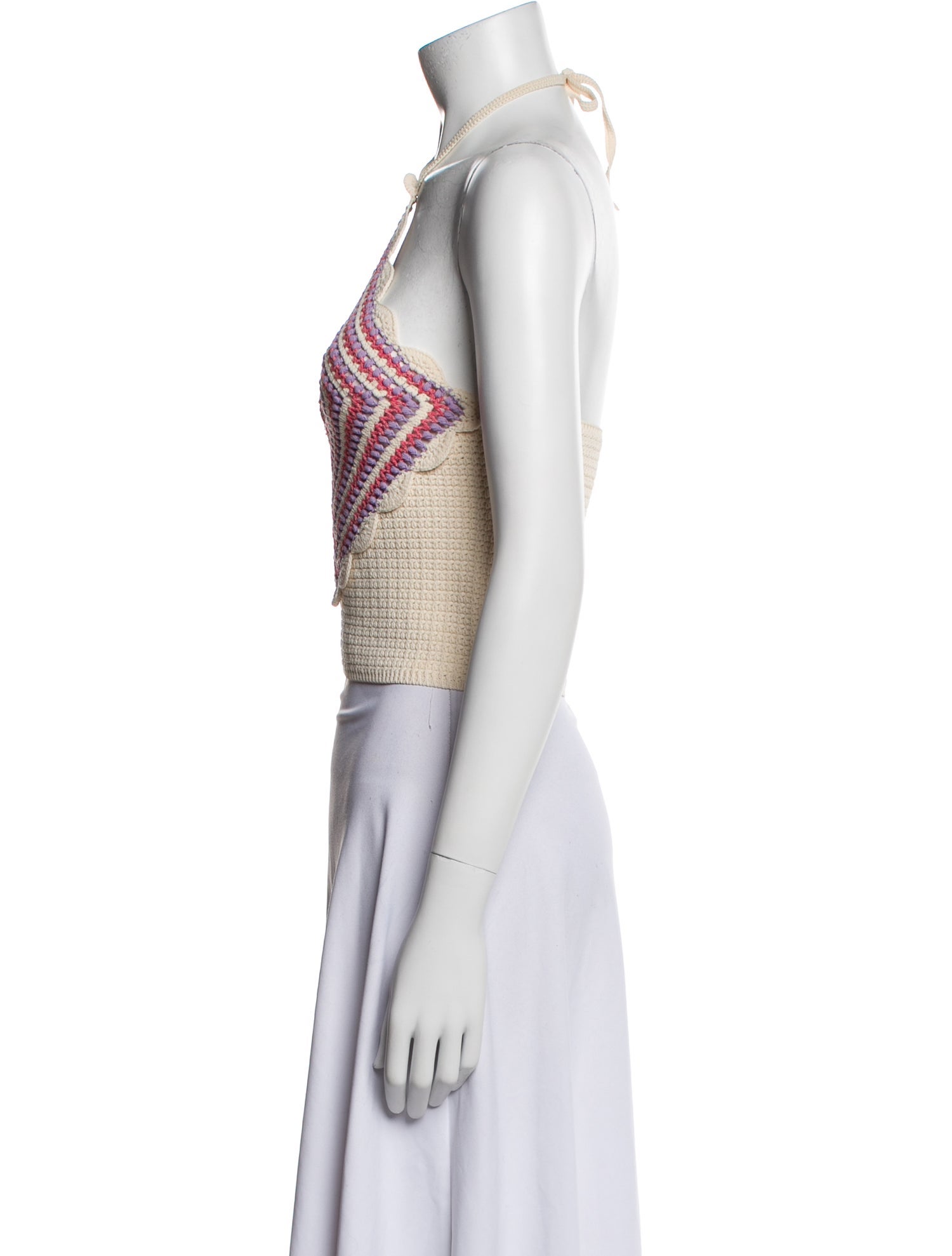 Sandro Striped Halterneck Crop Top