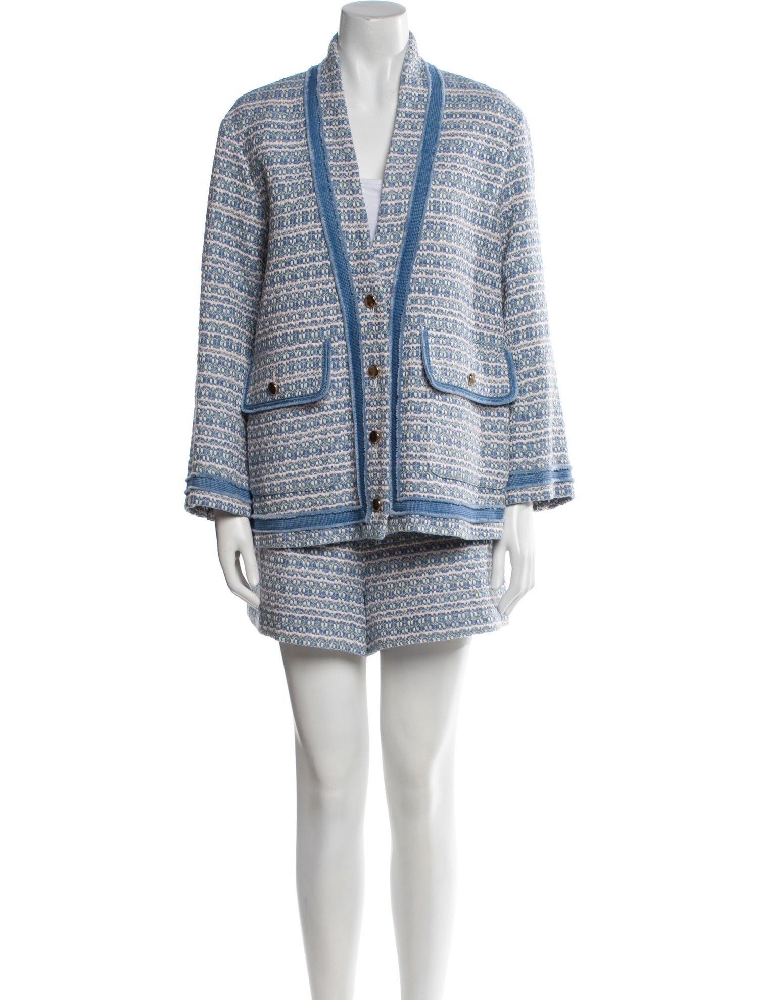 Sandro Tweed Pattern Short Set