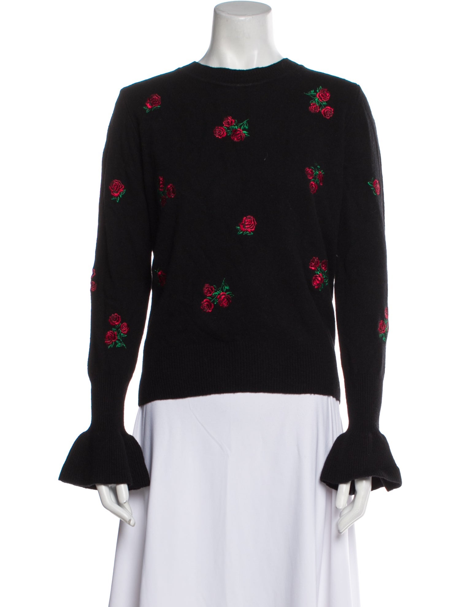 Sandro Wool Floral Print Sweater