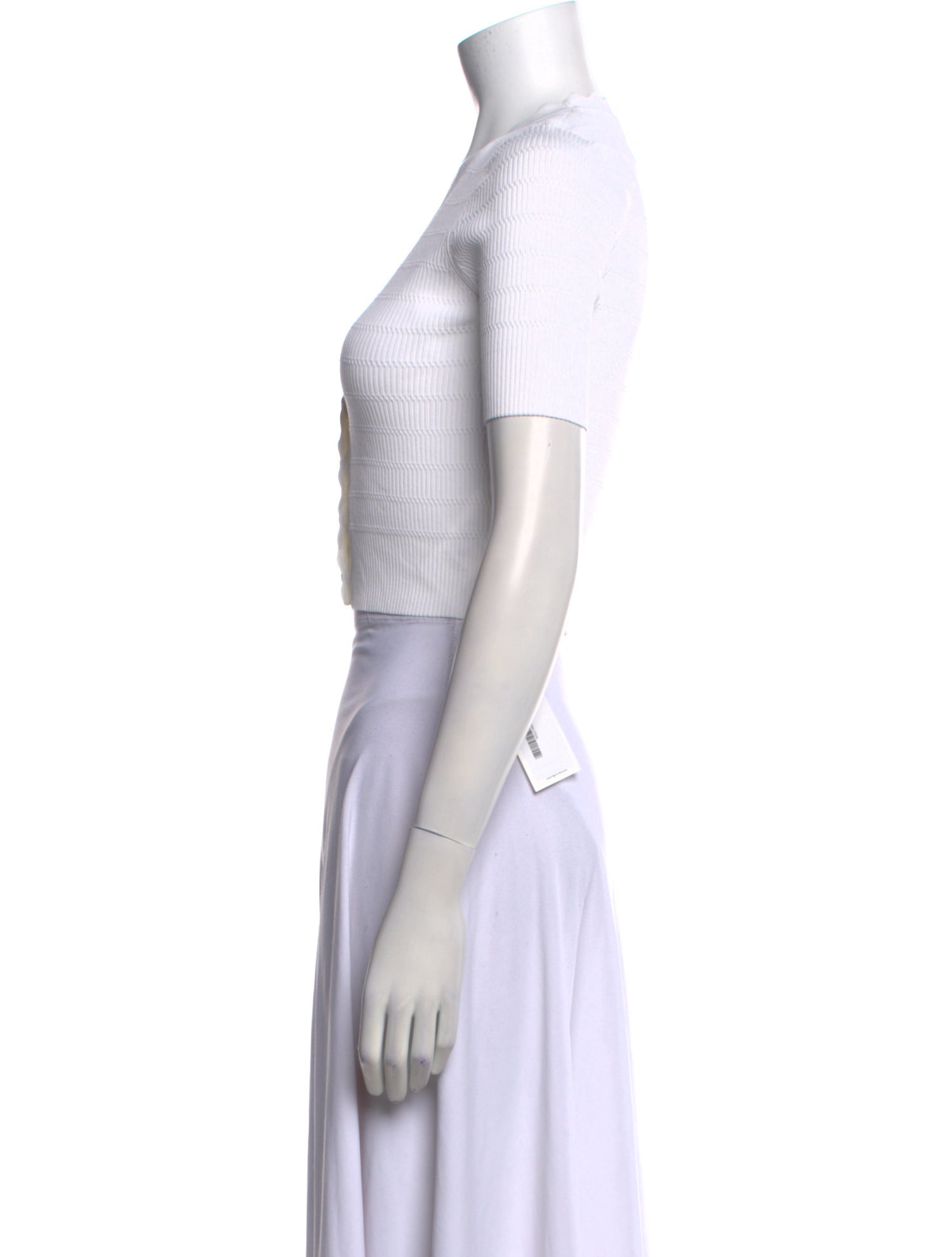 Sandro V-Neck Short Sleeve Crop Top