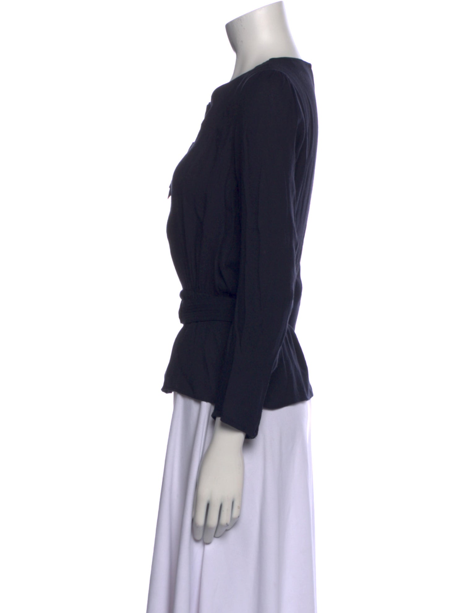 Sandro V-Neck Long Sleeve Top