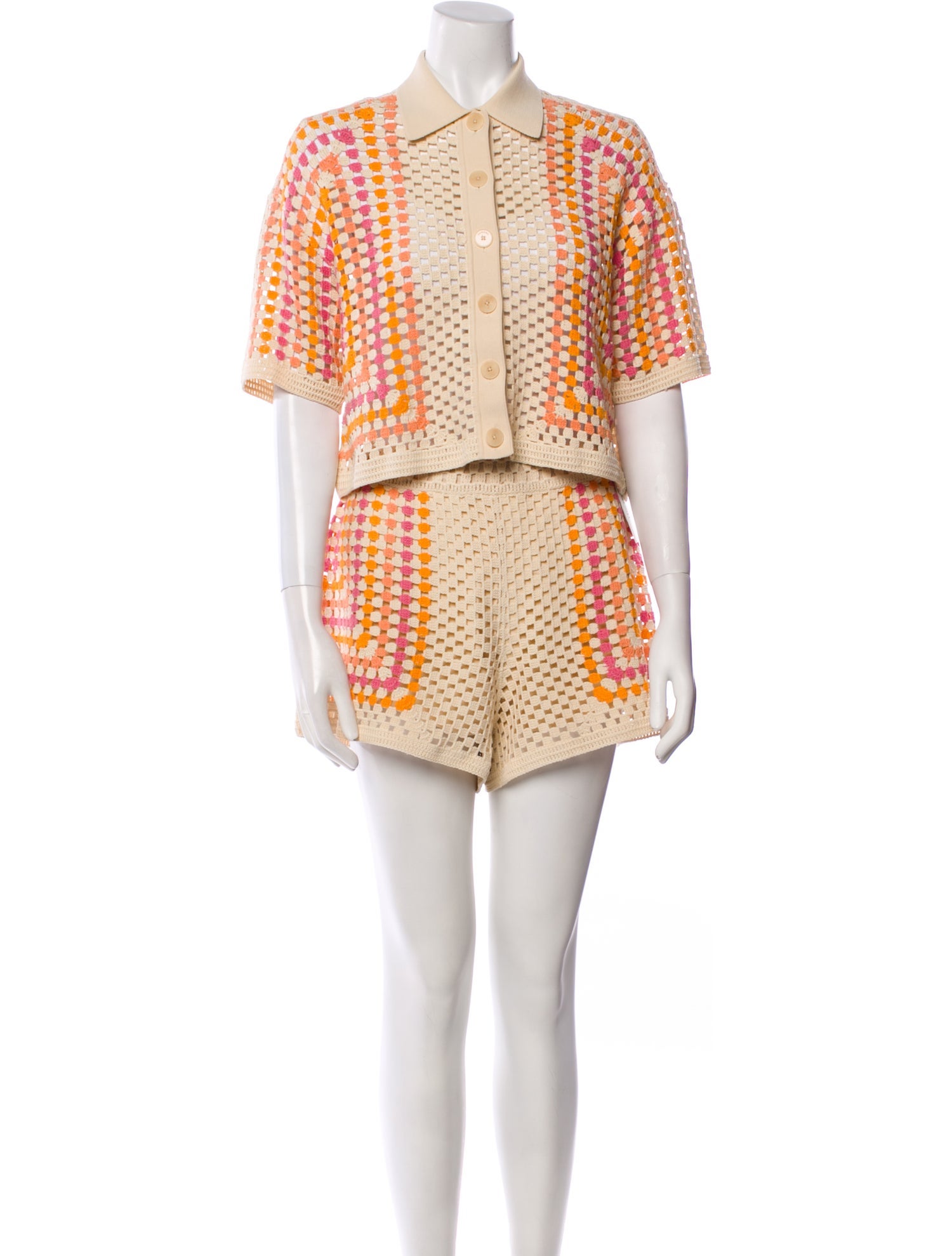 Sandro Crochet Lace Pattern Short Set