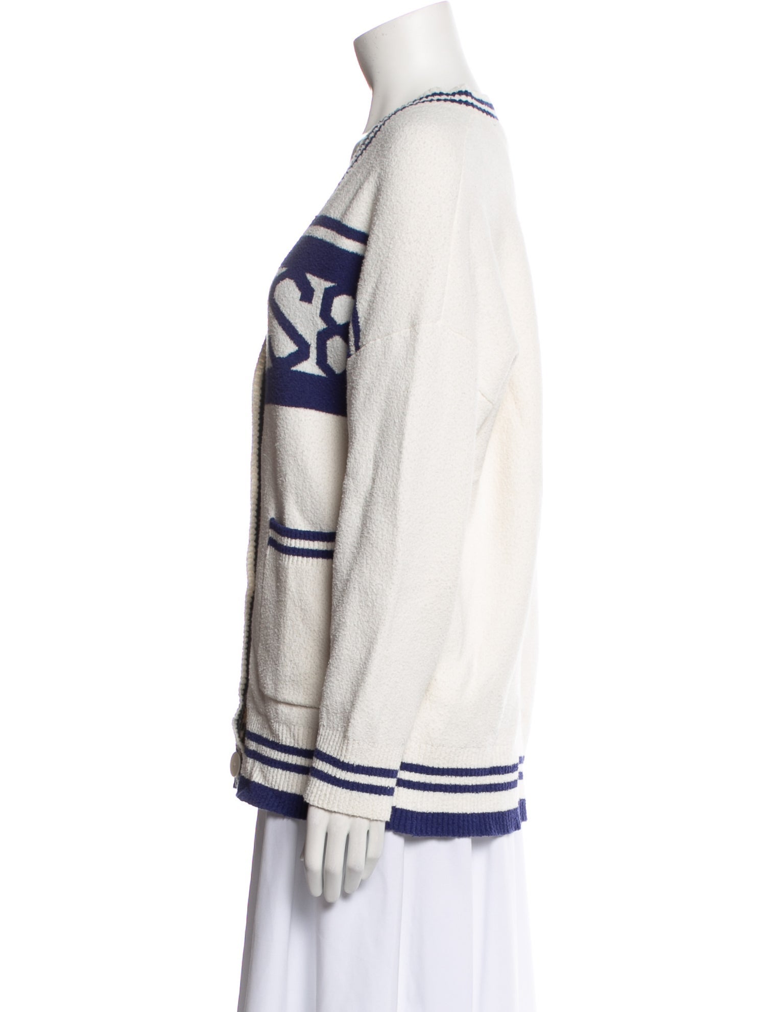 Sandro Striped V-Neck Sweater