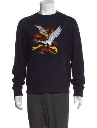 Sandro Graphic Print Crew Neck Pullover