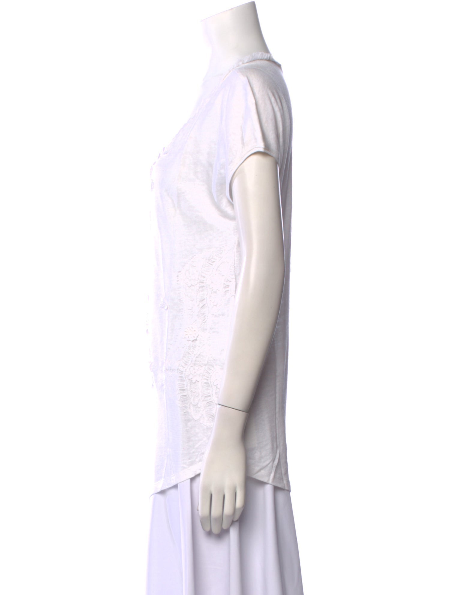 Sandro Linen Scoop Neck T-Shirt