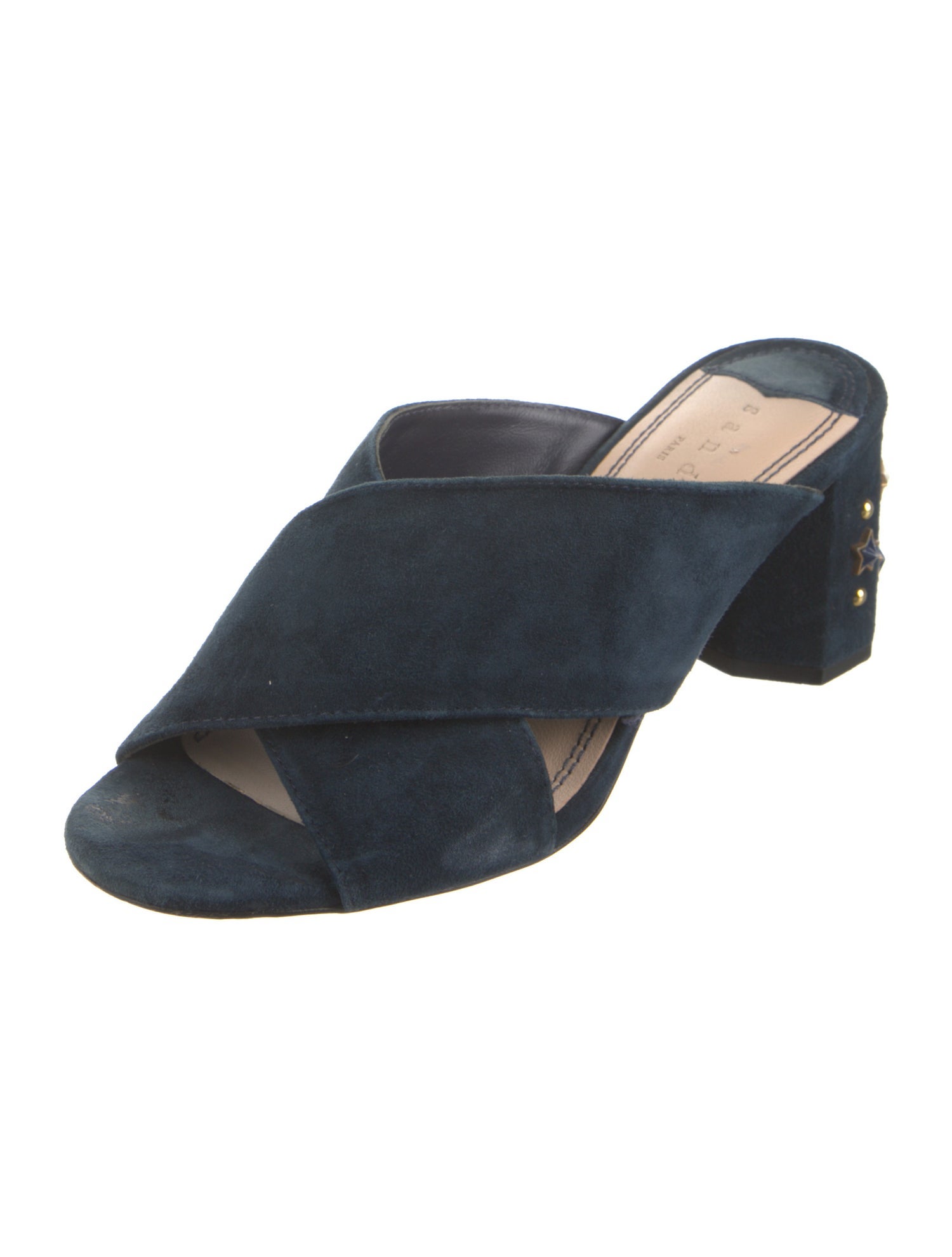 Sandro Suede Studded Accents Slides