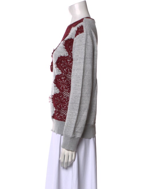 Sandro Printed Crew Neck Sweater